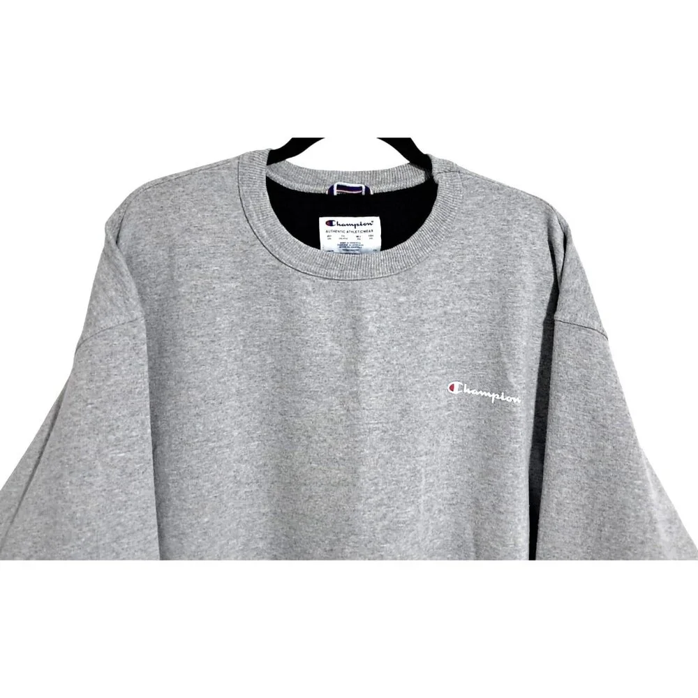 Vintage Champion Crewneck Sweatshirt Heather Gray‎ Mens XXL C Logo